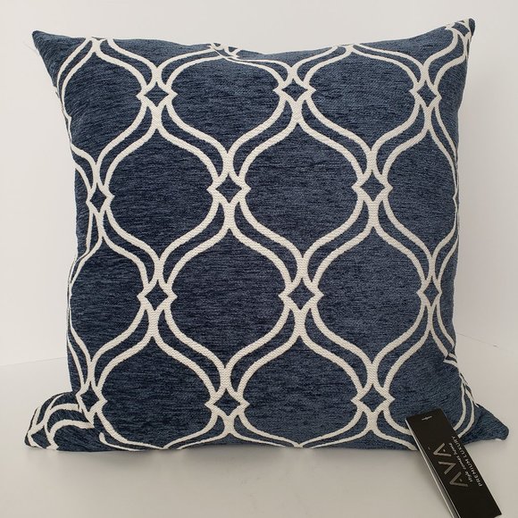 Ava Premium Luxury Other - Ava Luxury Navy & White NWT 16" Feather Pillow